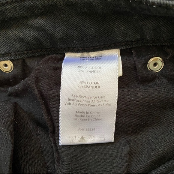 STS Blue Black Distressed High Rise Mom Jean Shorts Fringe Cutouts Size 27 - Picture 8 of 9